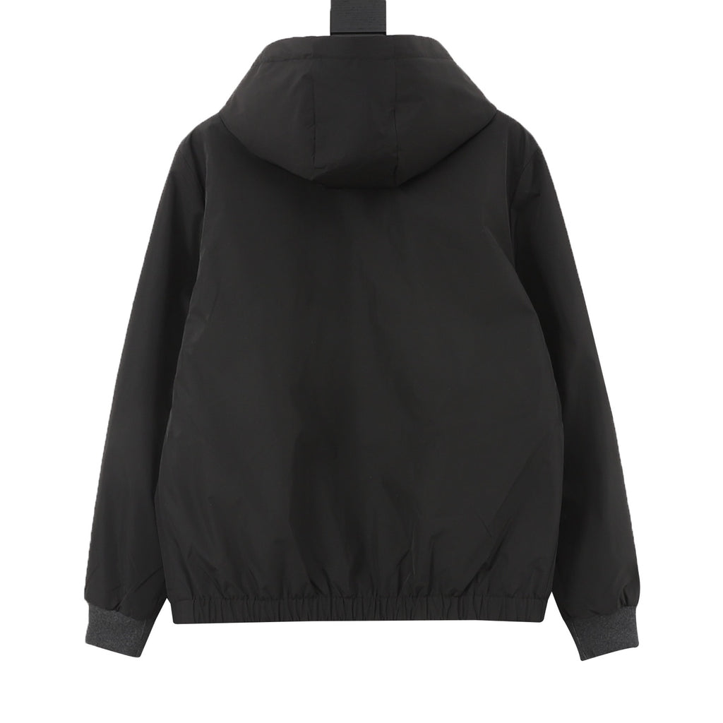 Moncler Women's Men's Black Hooded Zip-Up Jacket