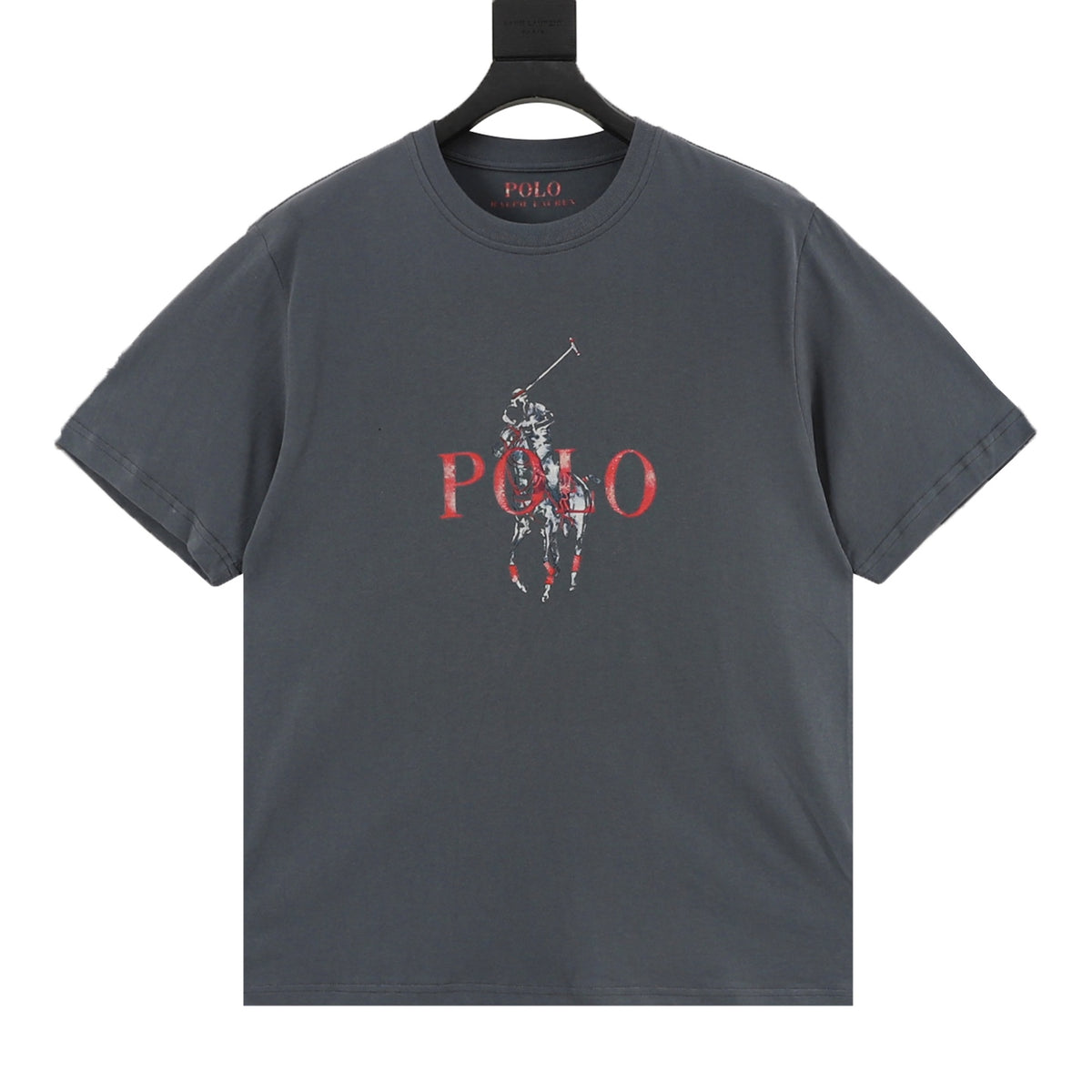 Polo Ralph Lauren Big Pony Vintage-Style Print Short-Sleeve T-Shirt in Dark Grey