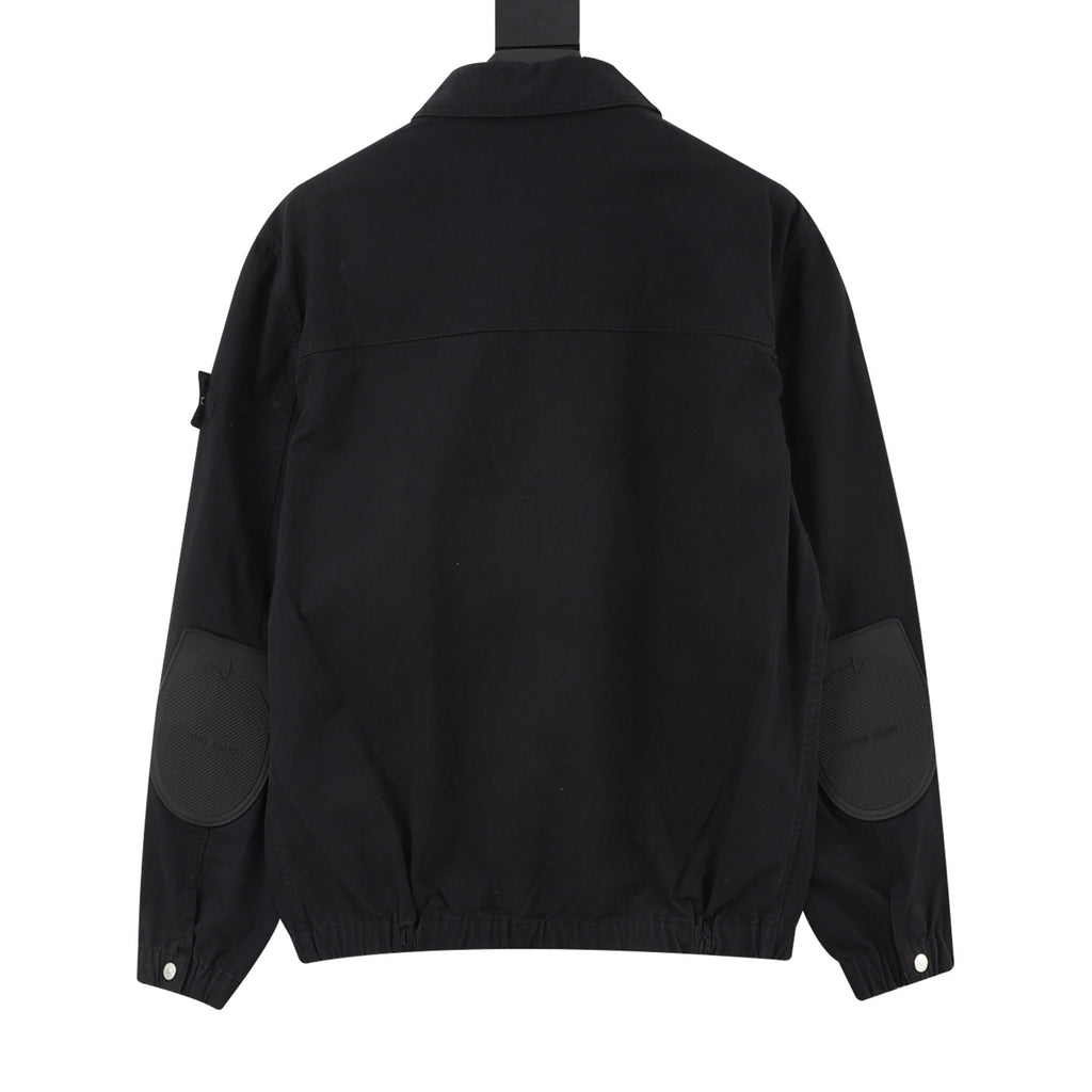 Stone Island Women's & Men's Black Compass Patch Zip-Up Jacket