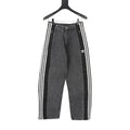 adidas Originals Women's Men's Indigo Side-Stripe Panelled Wide-Leg Denim Jeans