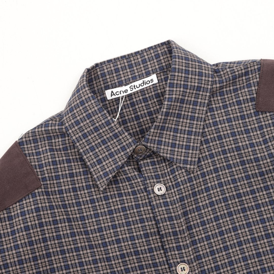 Acne Studios Patchwork Plaid Long-Sleeve Shirt
