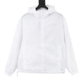 Prada Women's & Men's White Triangle Logo Hooded Windbreaker