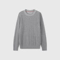 Loro Piana Women's Men's Grey Cable-Knit Crewneck Sweater