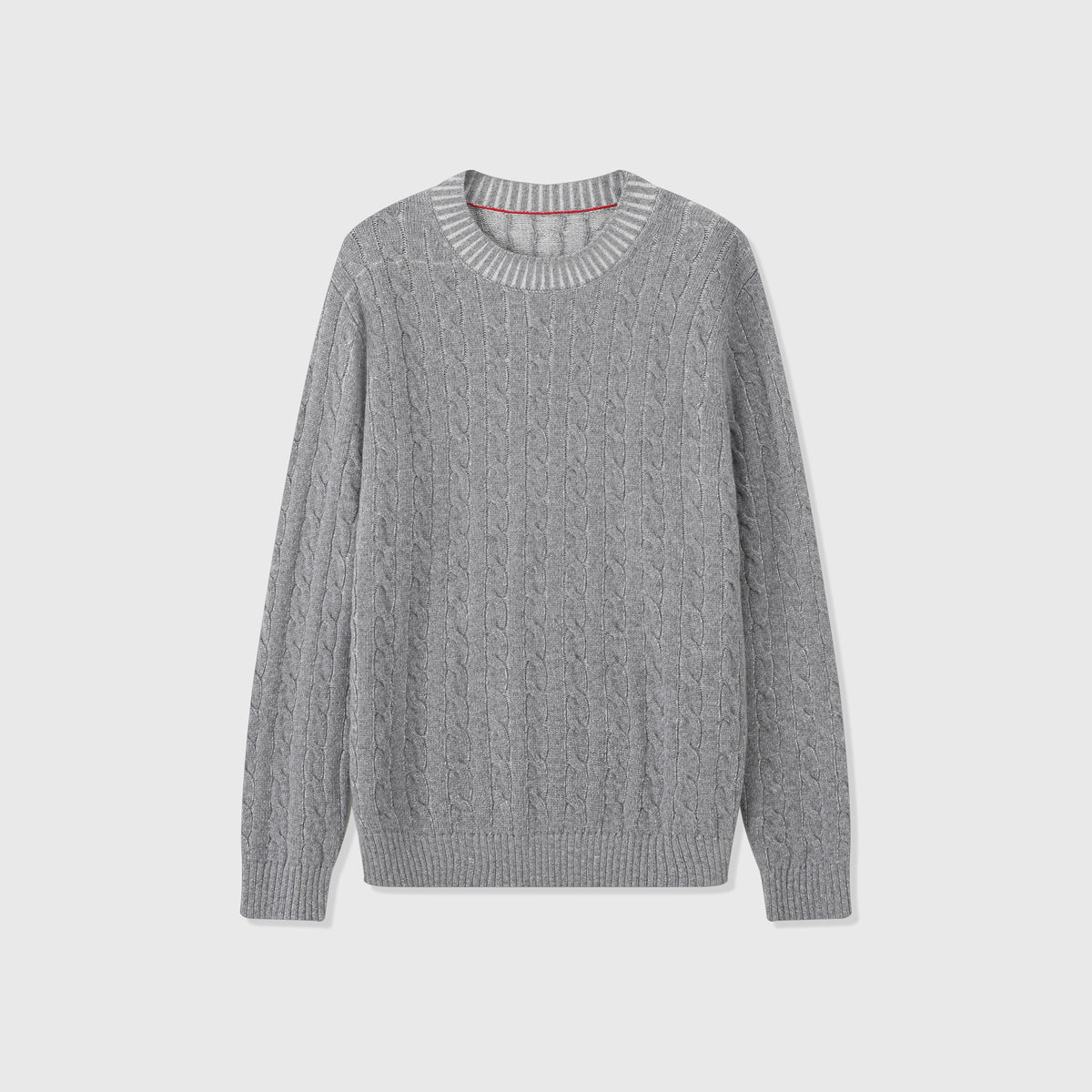 Loro Piana Women's Men's Grey Cable-Knit Crewneck Sweater