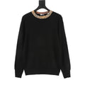 Burberry Check-Collar Knitted Wool Sweater