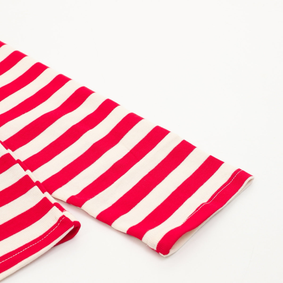 AMI Paris Women's & Men's Red & Off-White Striped Long Sleeve Heart Logo Top
