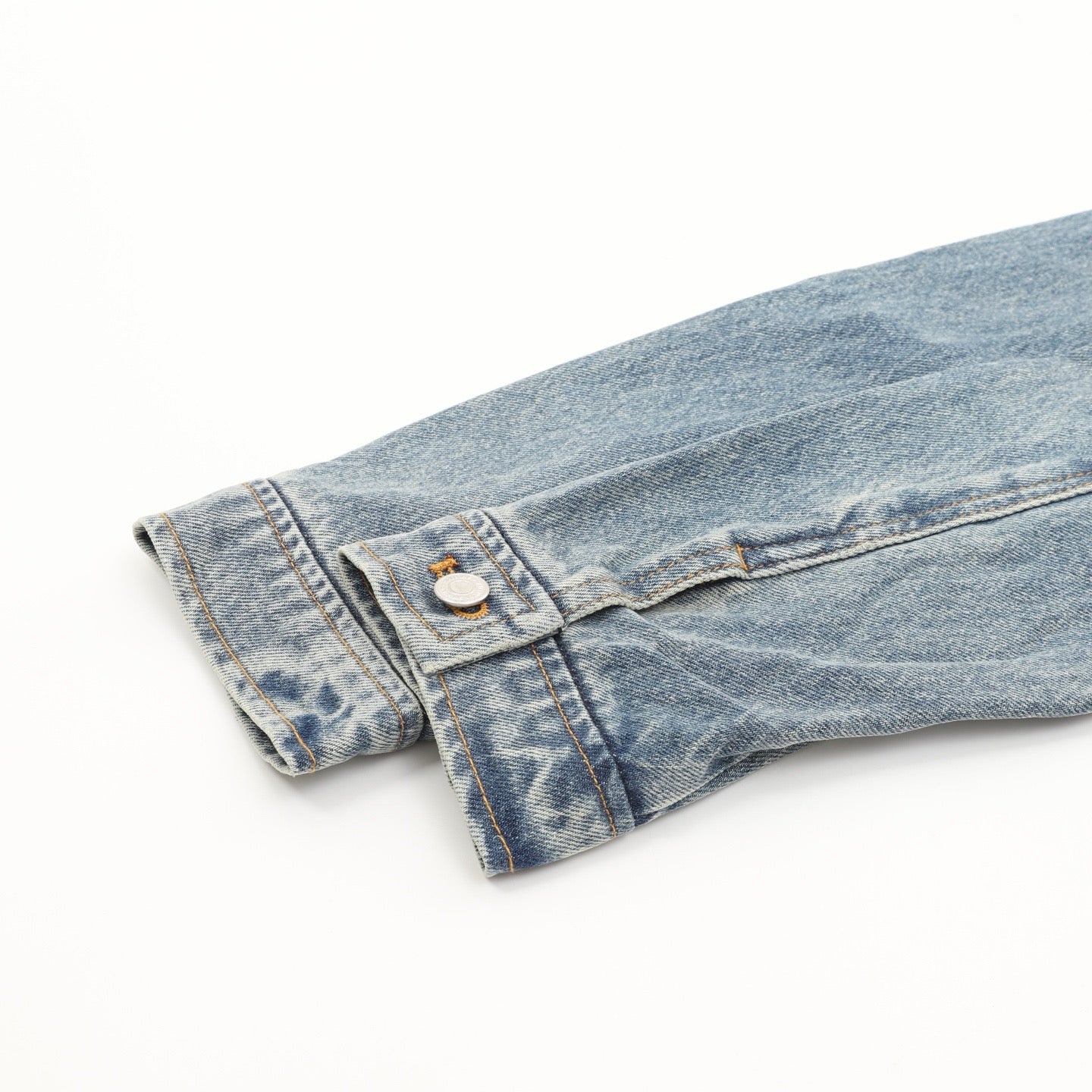 AMI Paris Ami de Cœur Heart Logo Washed Denim Zip Jacket | Light Blue Workwear Casual Outerwear