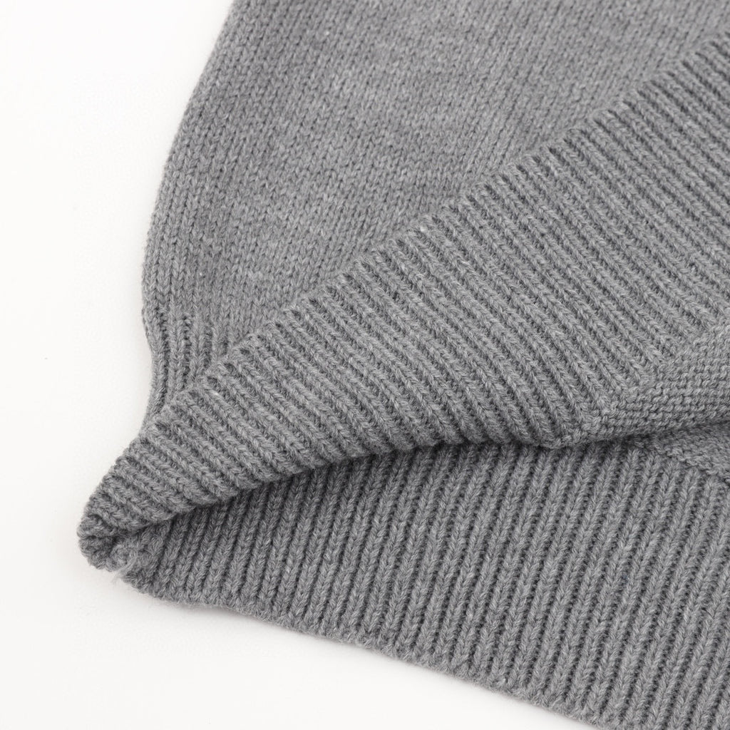 Chanel CC Logo Tonal Embroidered Half-Zip Mock Neck Knit Sweater
