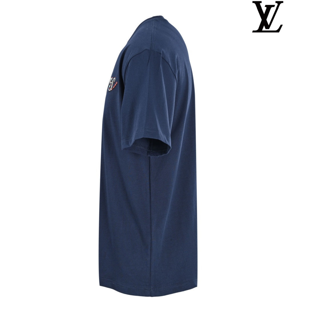 Louis Vuitton Men's Navy LV Lovers Short Sleeve T-Shirt
