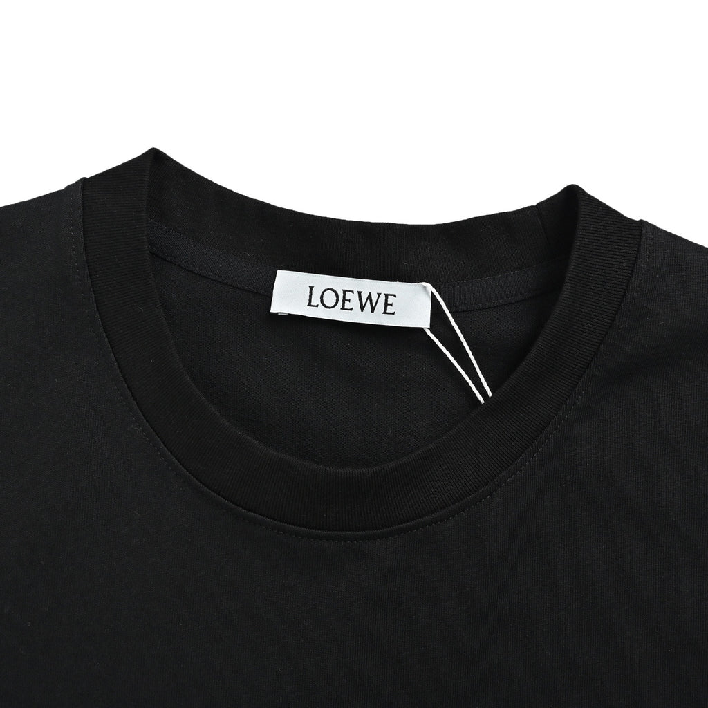 Loewe Multicolor Letter Patch Short-Sleeve T-Shirt in Black