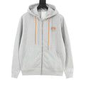 Loewe Women's Men's Light Grey Anagram Embroidered Full-Zip Hoodie