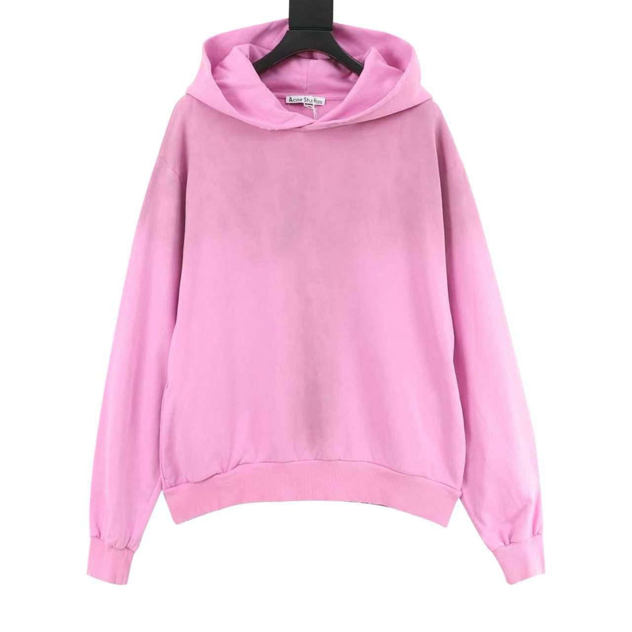 Acne Studios Six-Color Spray Paint Distressed Back Letter Hoodie | Light Grey Oversized Luxury Sweatshirt