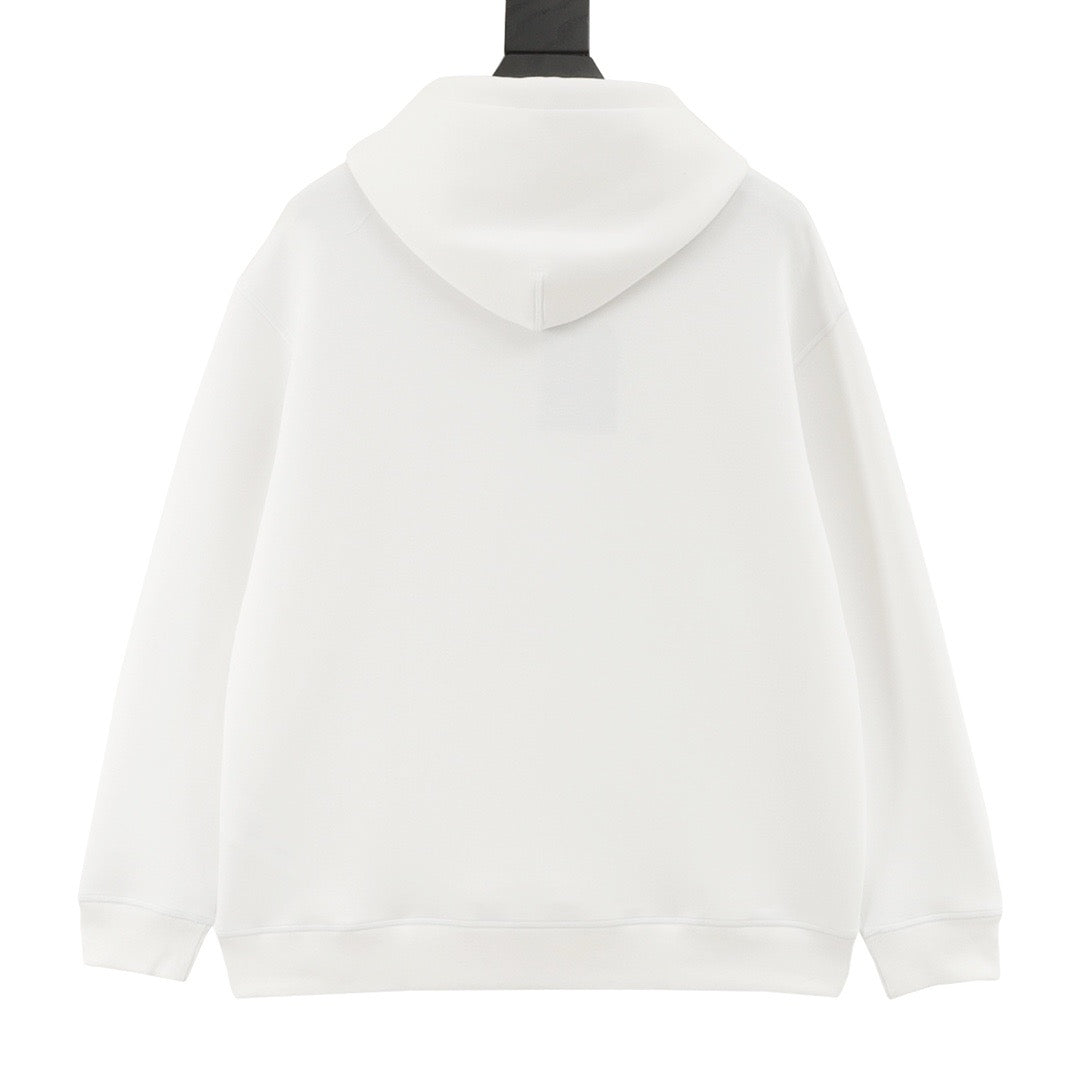 Louis Vuitton Women's Men's White Embroidered Logo Hoodie