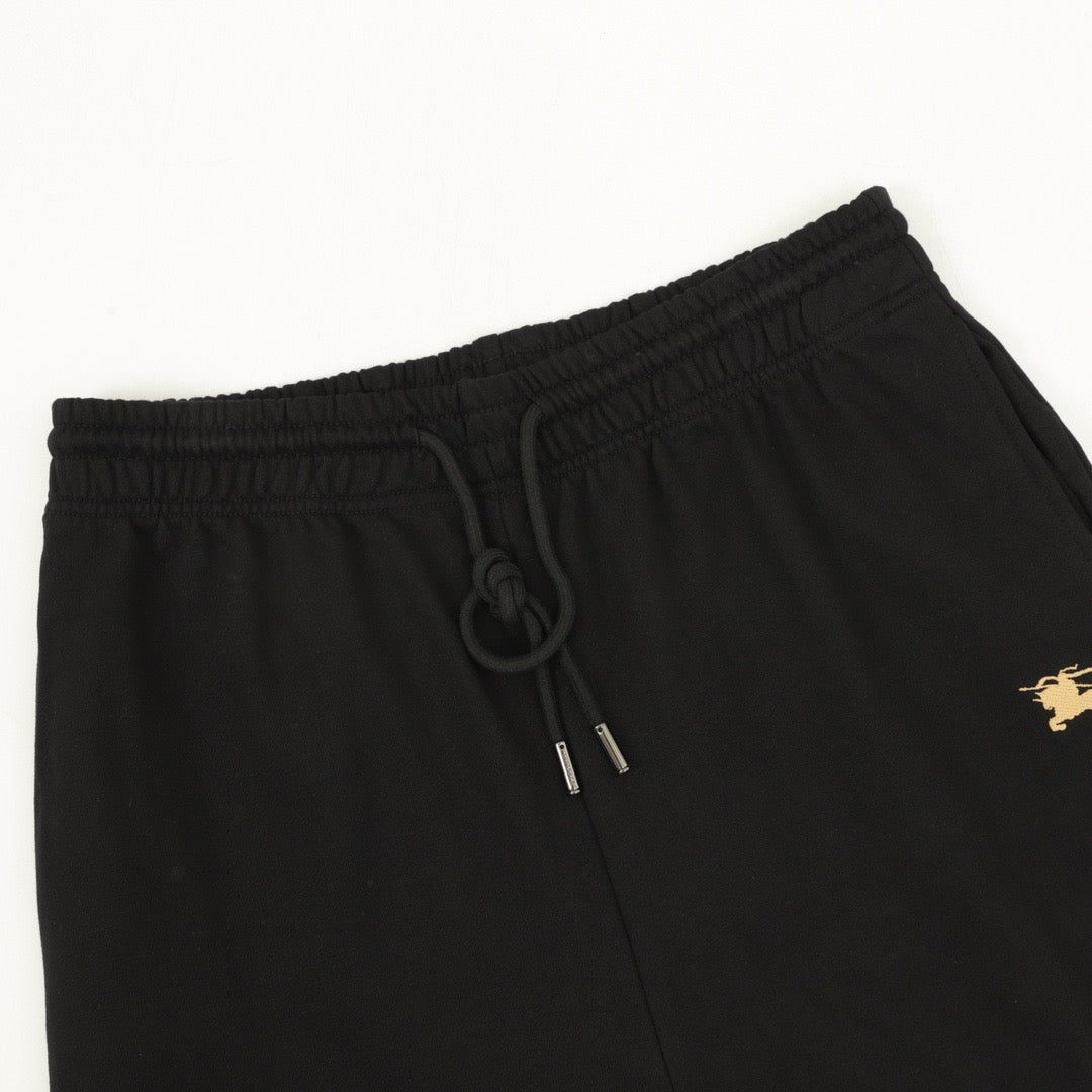 Burberry Women's & Men's Black Small Equestrian Logo Drawstring Jogger Pants