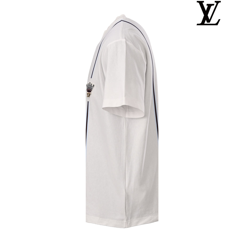 Louis Vuitton Men's White T-Shirt with Crown Patch
