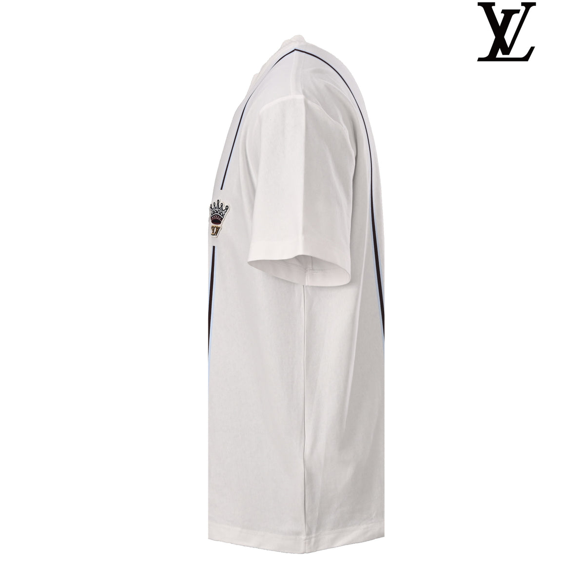 Louis Vuitton Men's White T-Shirt with Crown Patch