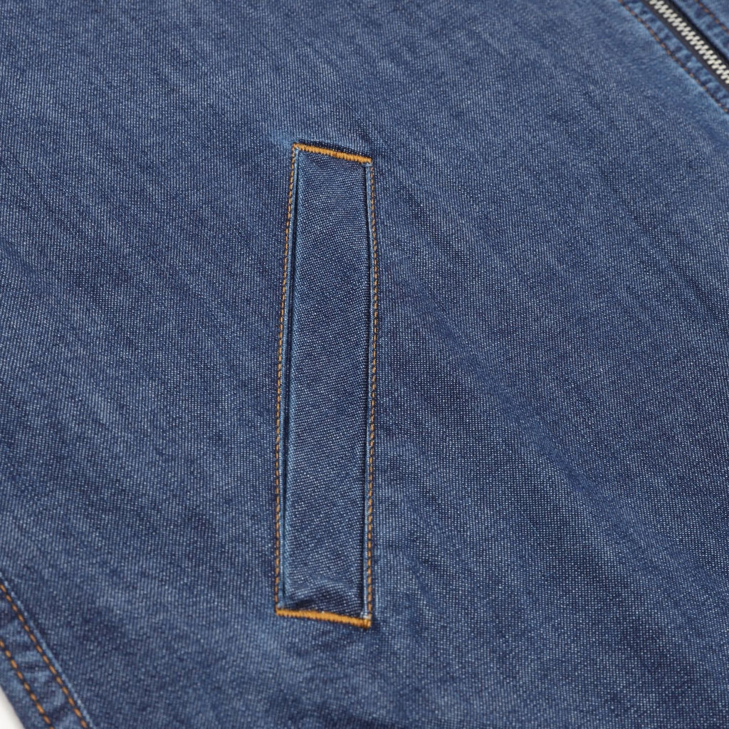 Loewe Anagram Embroidered Pocket Zip-Up Denim Jacket