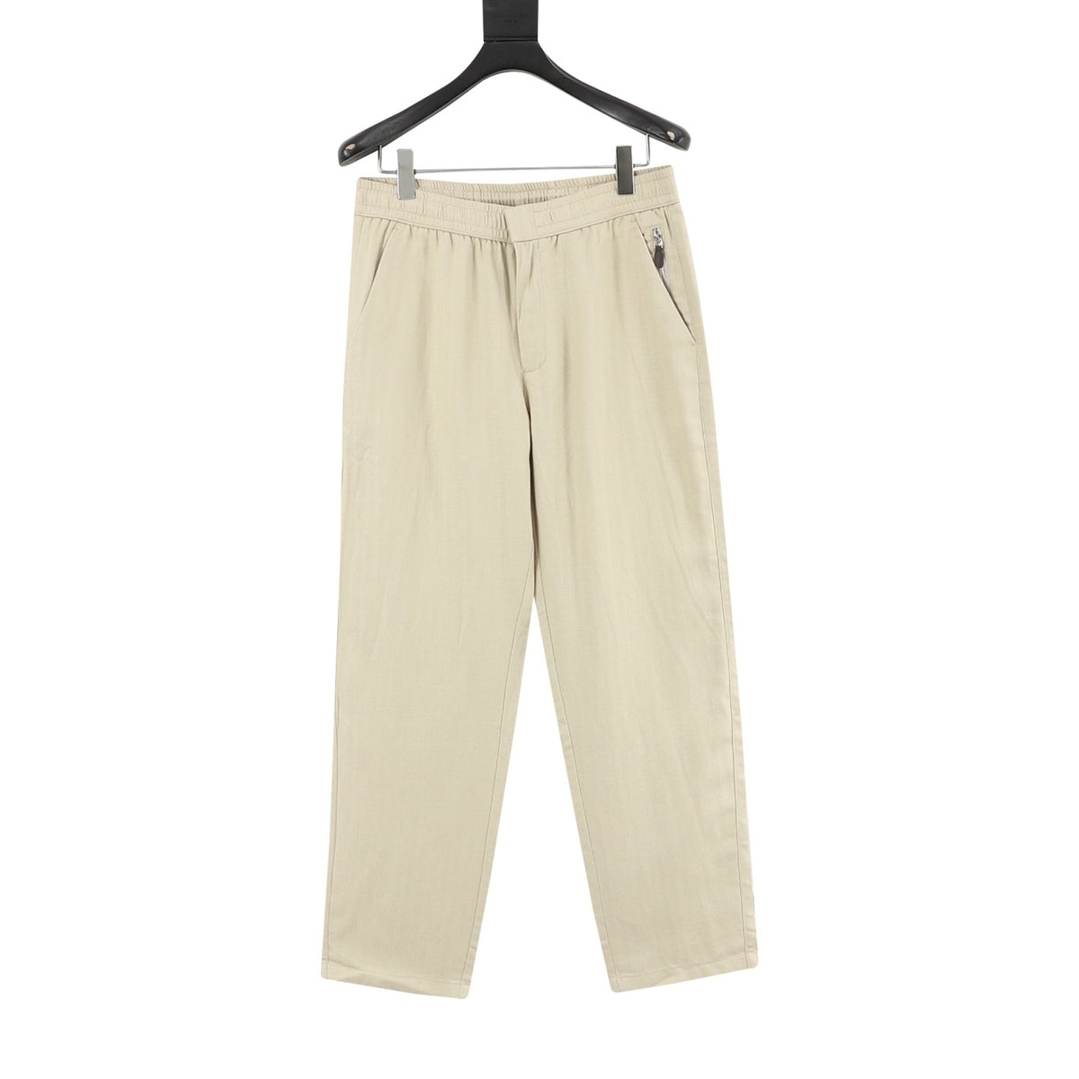 Loewe Women's Men's Beige Elastic-Waist Linen Trousers