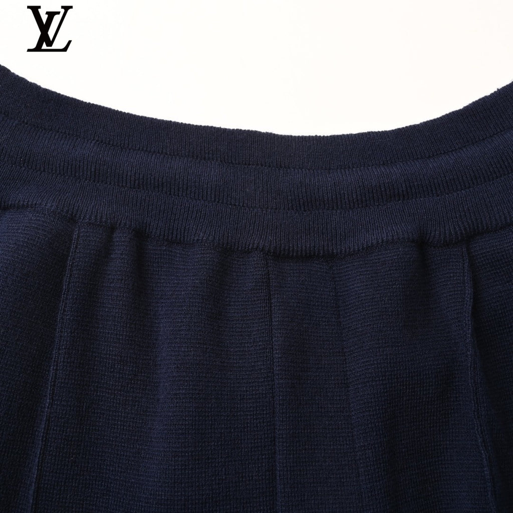 Louis Vuitton Navy Knit LV Logo Shorts