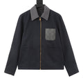Louis Vuitton Women's Men's Navy Damier Pocket Zip-Up Jacket