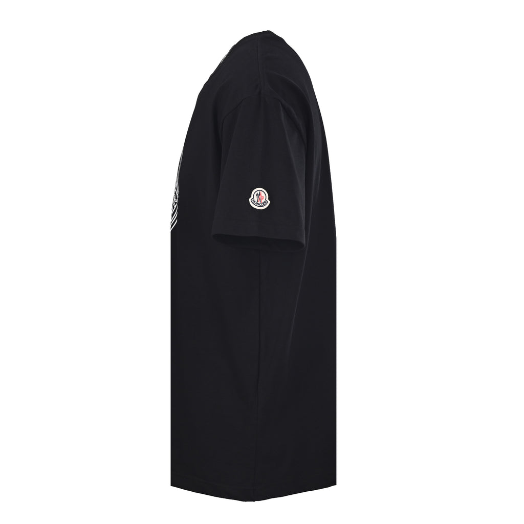 Moncler Men's Black Large Circular Logo T-Shirt