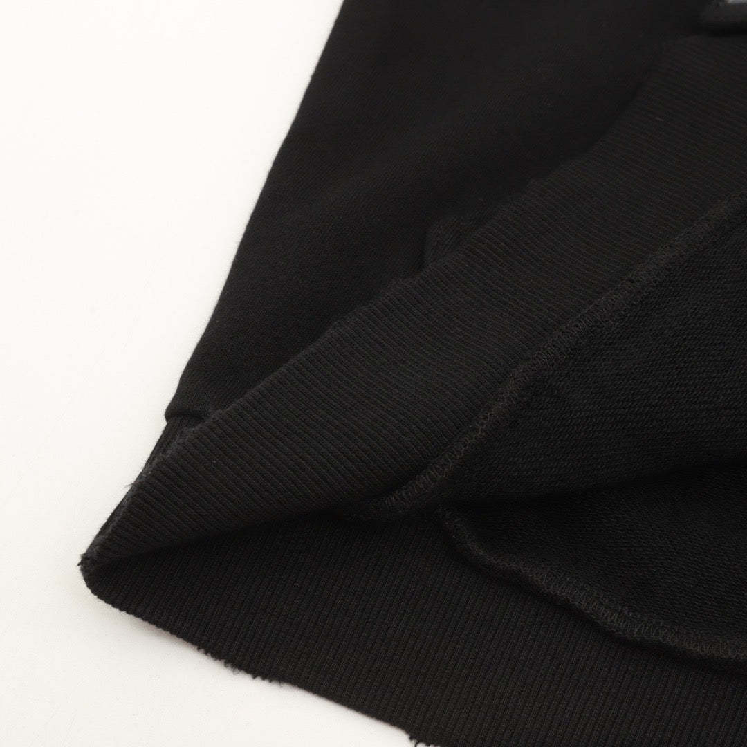 Balenciaga Women's Men's Black Plain Zip-Up Hoodie