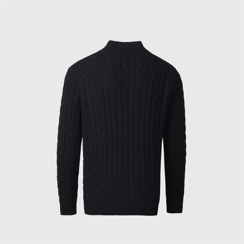Polo Ralph Lauren Women's & Men's Black Cable-Knit Half-Zip Sweater