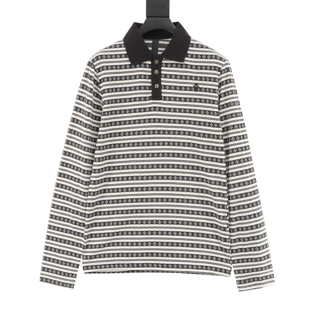Chrome Hearts 25FW Striped Polo Long-Sleeve T-Shirt