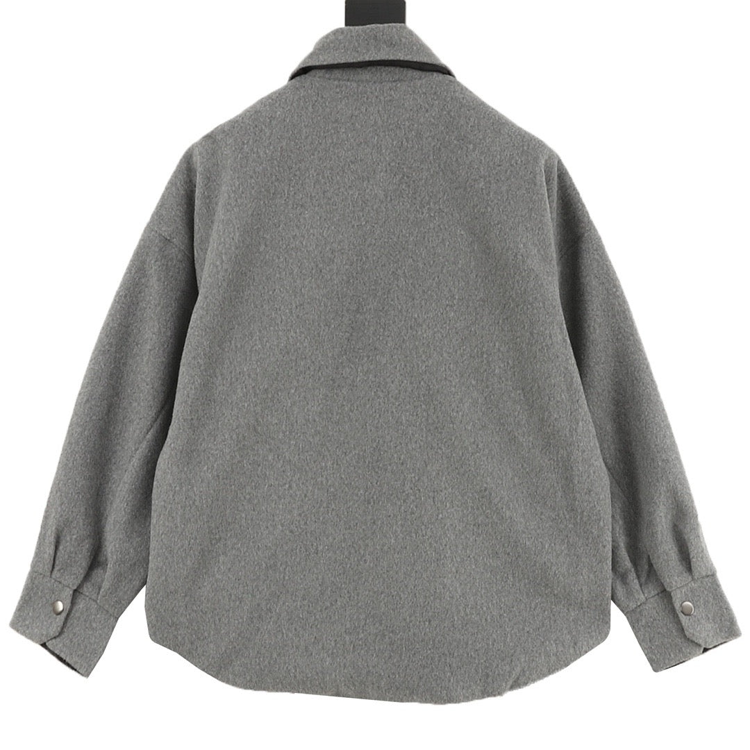 Prada Women's Men's Grey Wool Shirt Jacket