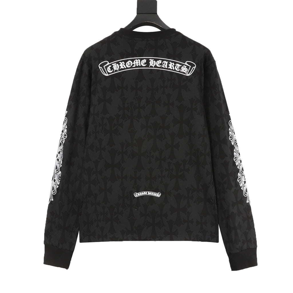 Chrome Hearts 25FW Dark Pattern All-Over Print Long-Sleeve T-Shirt