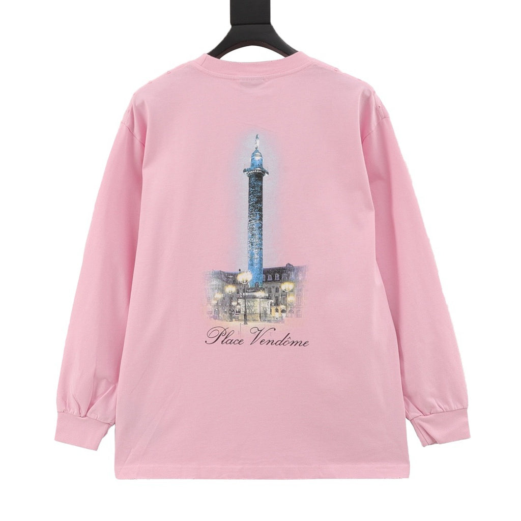 VOGUE Women's Men's Pink Logo Long-Sleeve T-Shirt