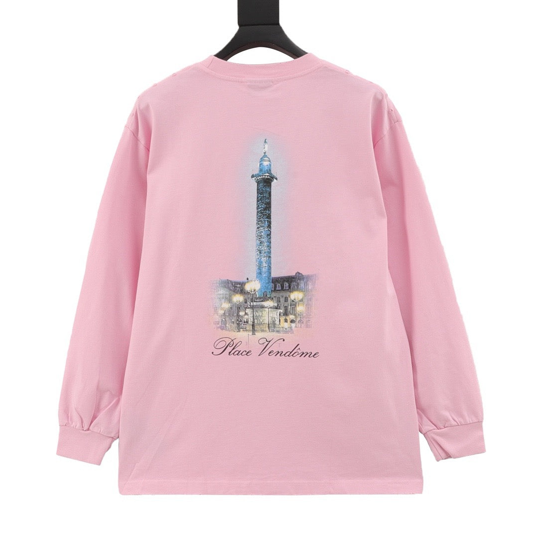 VOGUE Women's Men's Pink Logo Long-Sleeve T-Shirt