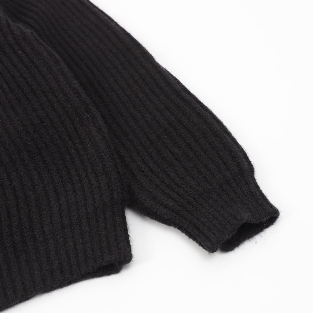 Prada Women's & Men's Black Ribbed Knit Button-Front Cardigan