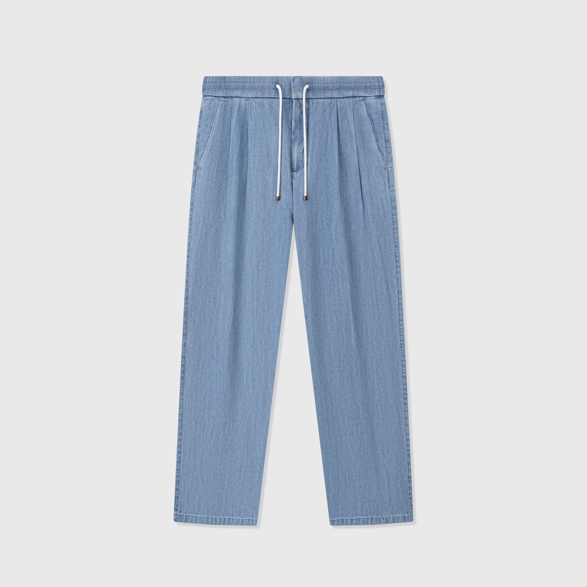 Loro Piana Light Blue Drawstring Denim Trousers | Women's & Men's Styling