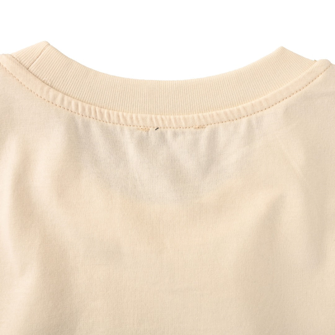 Moncler Men's Beige Logo Print T-Shirt