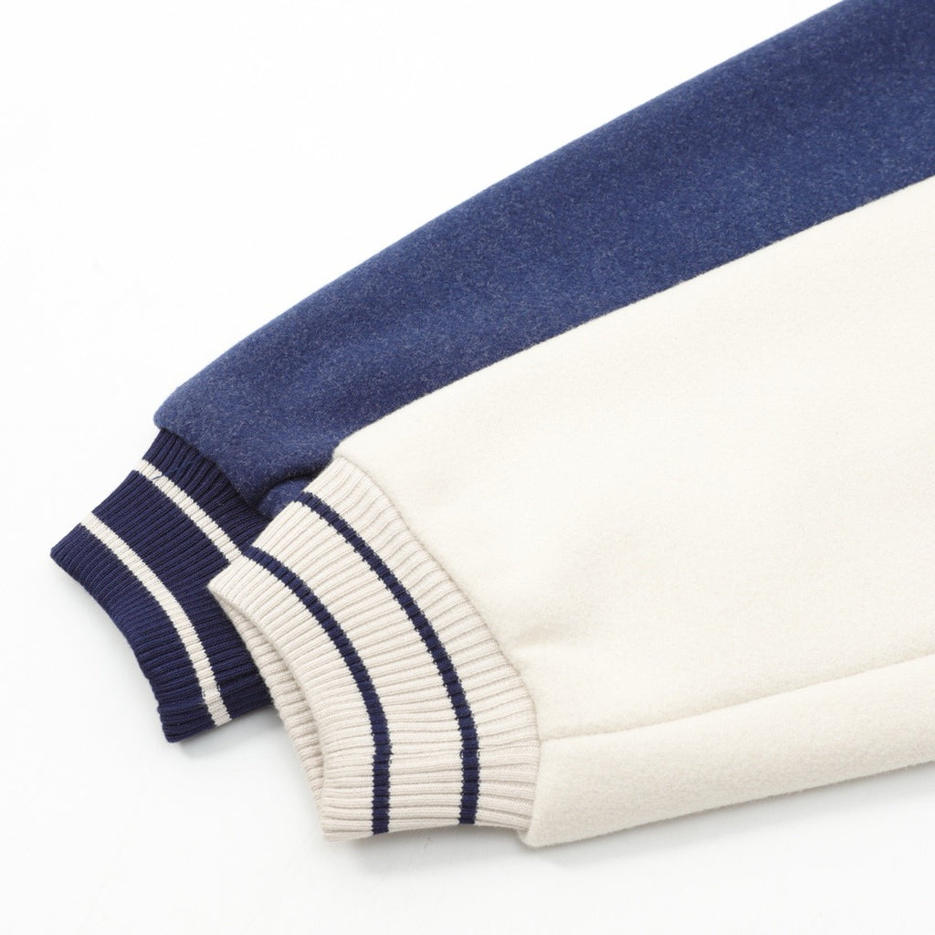 Thom Browne Women's & Men's Navy & White Split 4-Bar Varsity Jacket