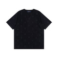 Louis Vuitton All-Over Embossed LV Knit Short-Sleeve T-Shirt in Black