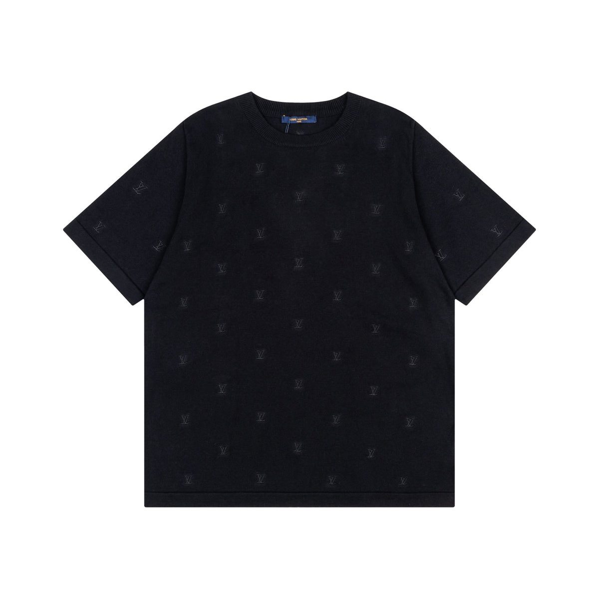 Louis Vuitton All-Over Embossed LV Knit Short-Sleeve T-Shirt in Black