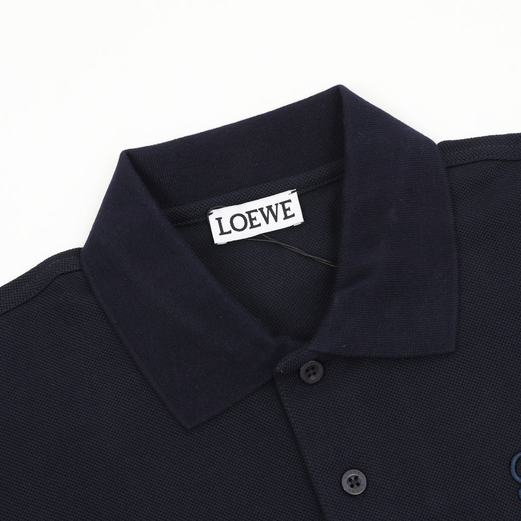 Loewe Women's Men's Navy Anagram Long-Sleeve Polo Shirt