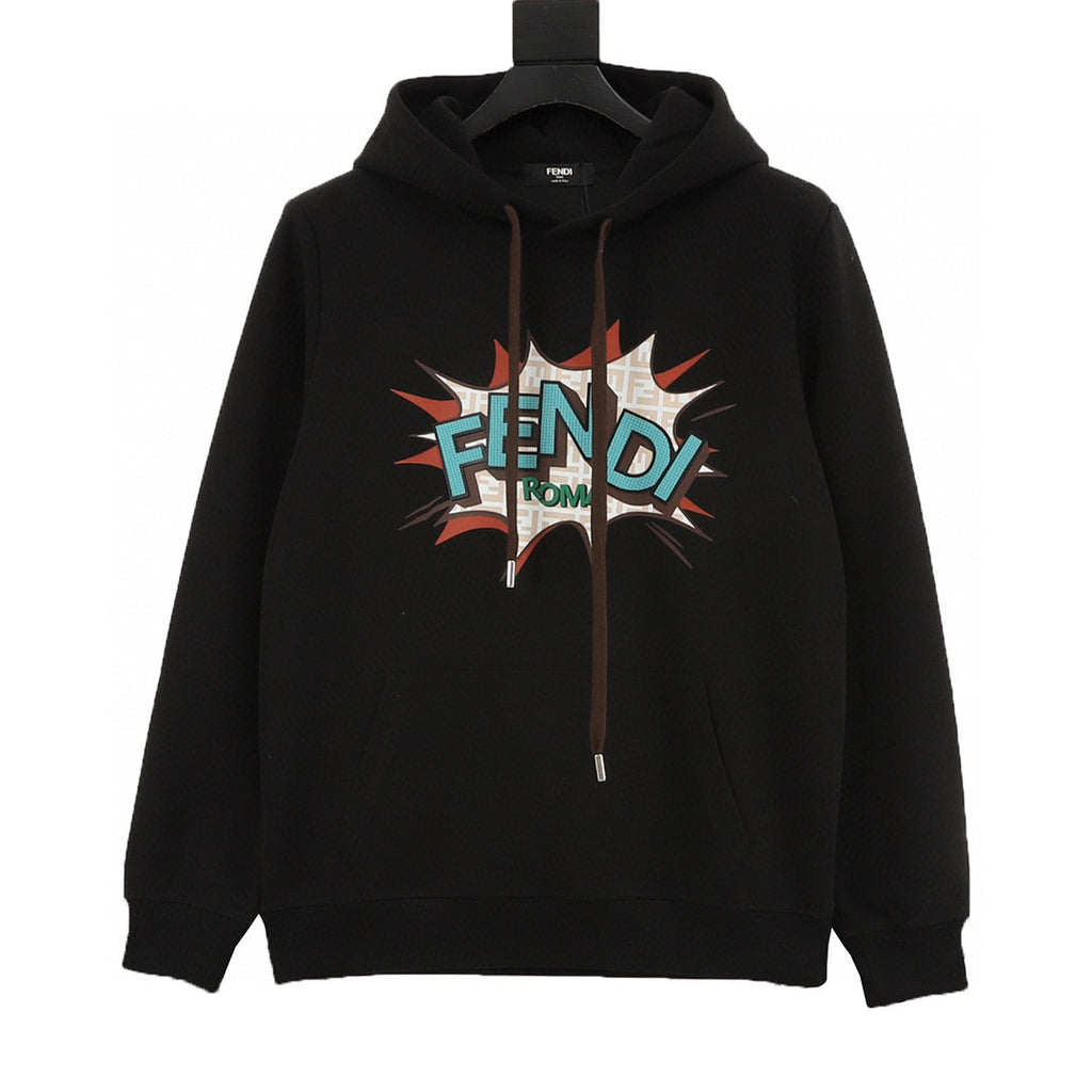 Fendi Roma Pop Art FF Monogram Burst Print Oversized Hoodie