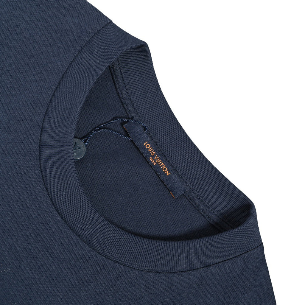 Louis Vuitton Gradient Monogram Print Short-Sleeve T-Shirt in Navy Blue
