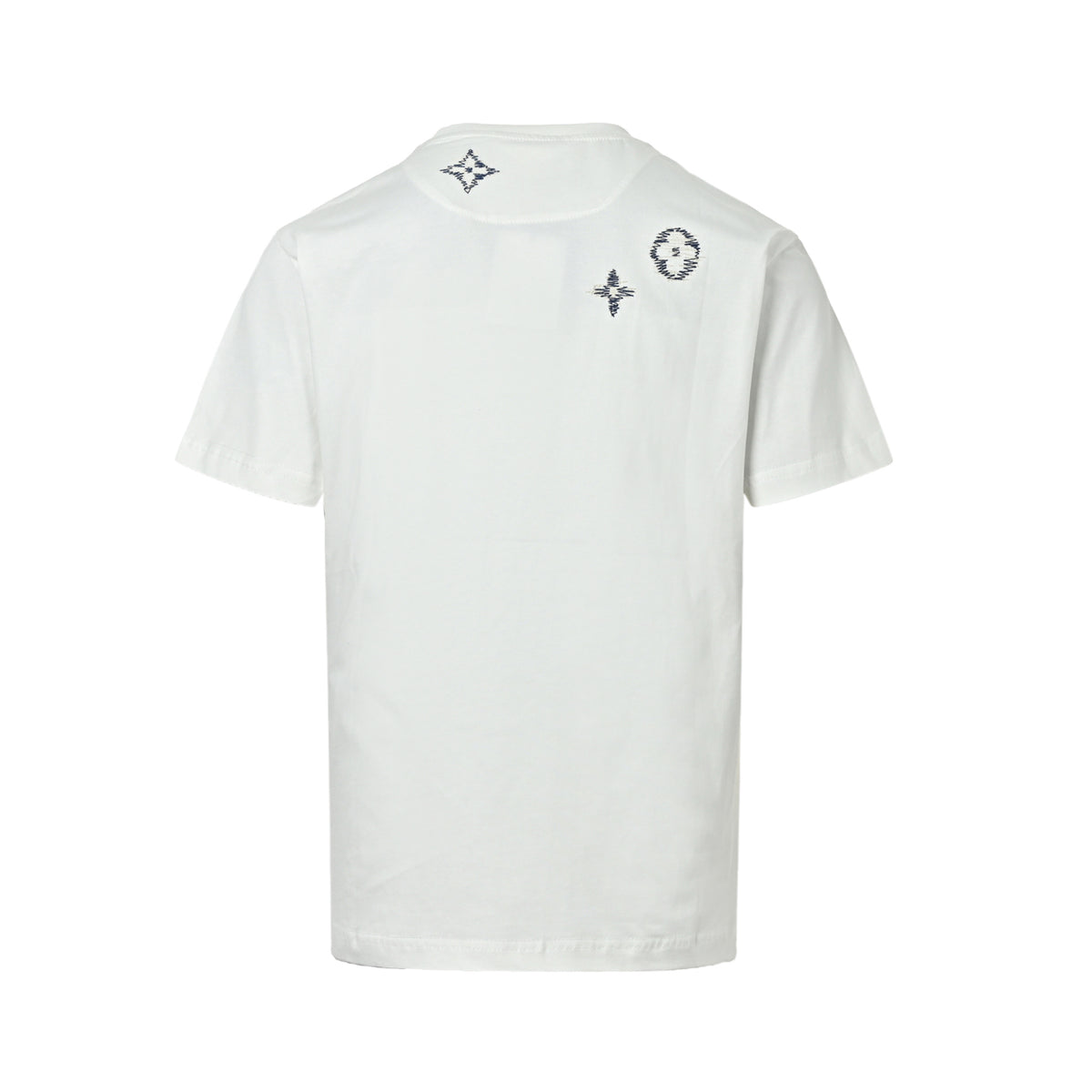 Louis Vuitton Scattered Monogram Embroidered Short-Sleeve T-Shirt in White