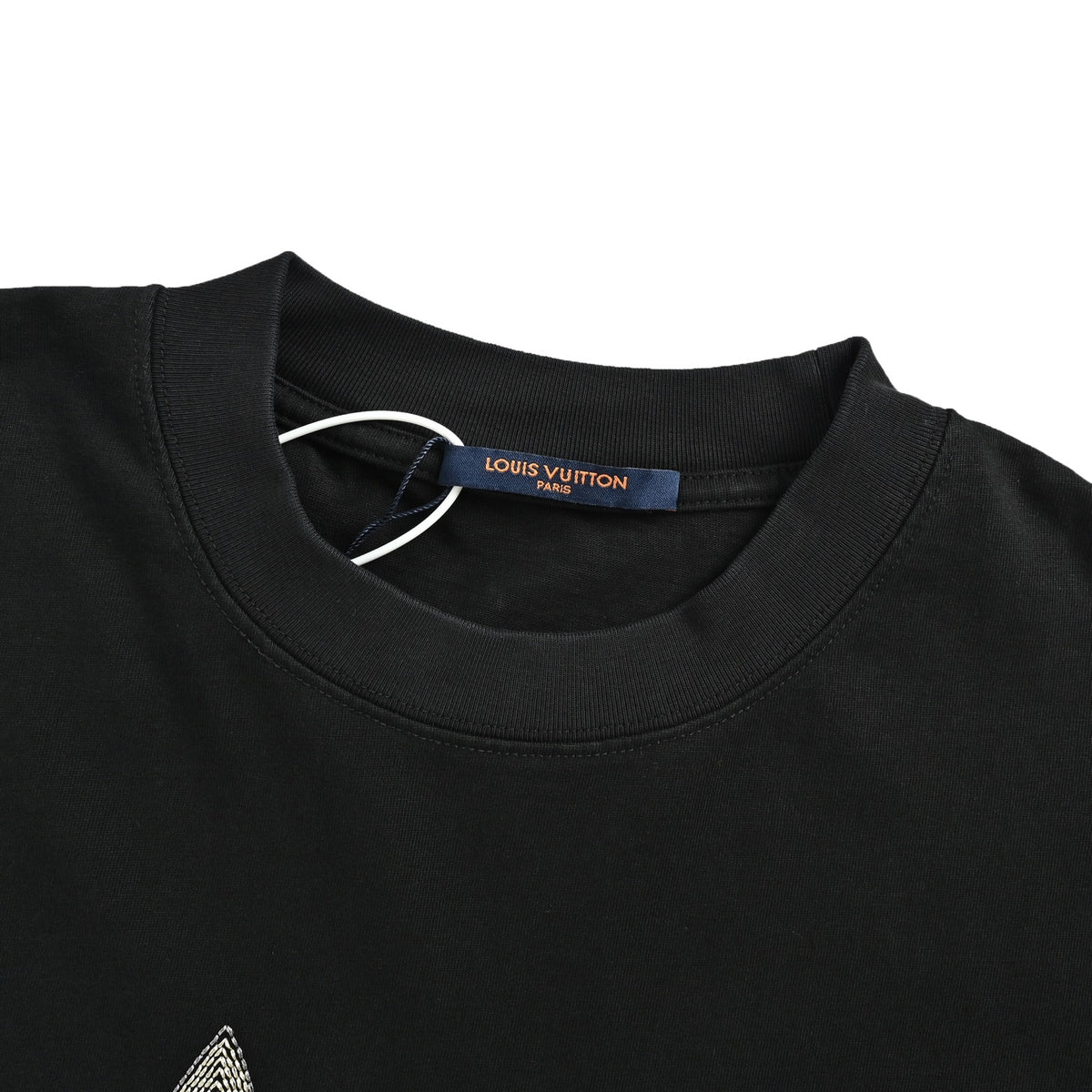 Louis Vuitton Vintage-Style Floral Monogram Embroidered T-Shirt in Black