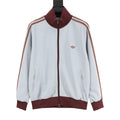Adidas Originals American Retro Trefoil Track Jacket | Cream Burgundy Stripe Navy Trim