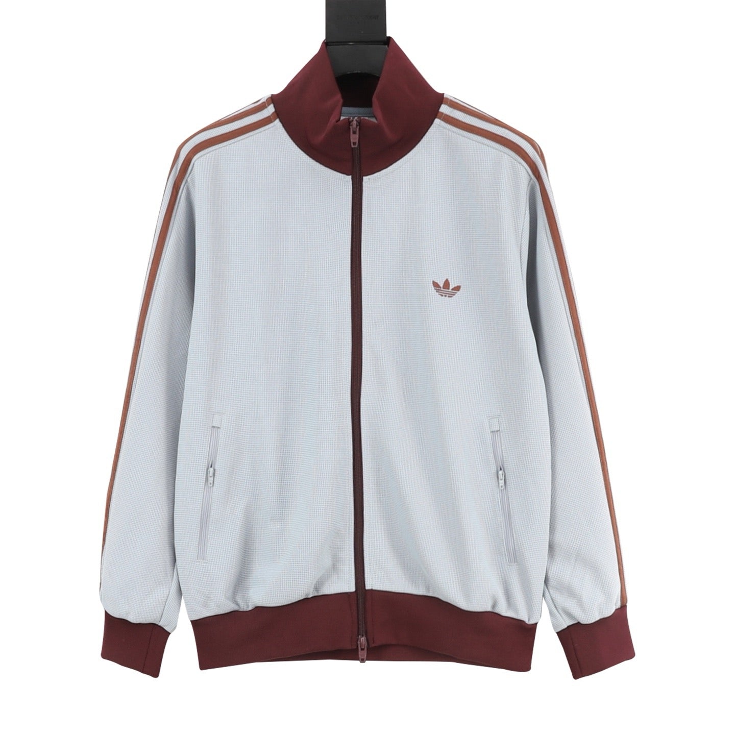 Adidas Originals American Retro Trefoil Track Jacket | Cream Burgundy Stripe Navy Trim