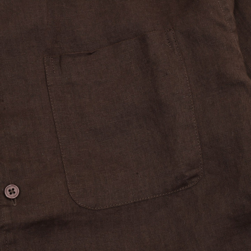 Loro Piana LP Linen Shirt | Dark Brown Breathable Luxury Long Sleeve