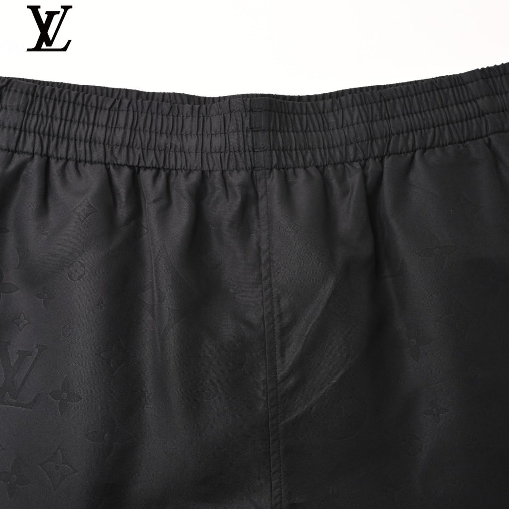 Louis Vuitton Black Embossed Monogram Elastic Waist Shorts
