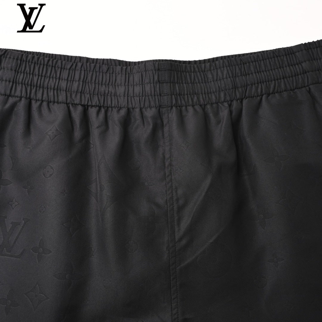 Louis Vuitton Black Embossed Monogram Elastic Waist Shorts