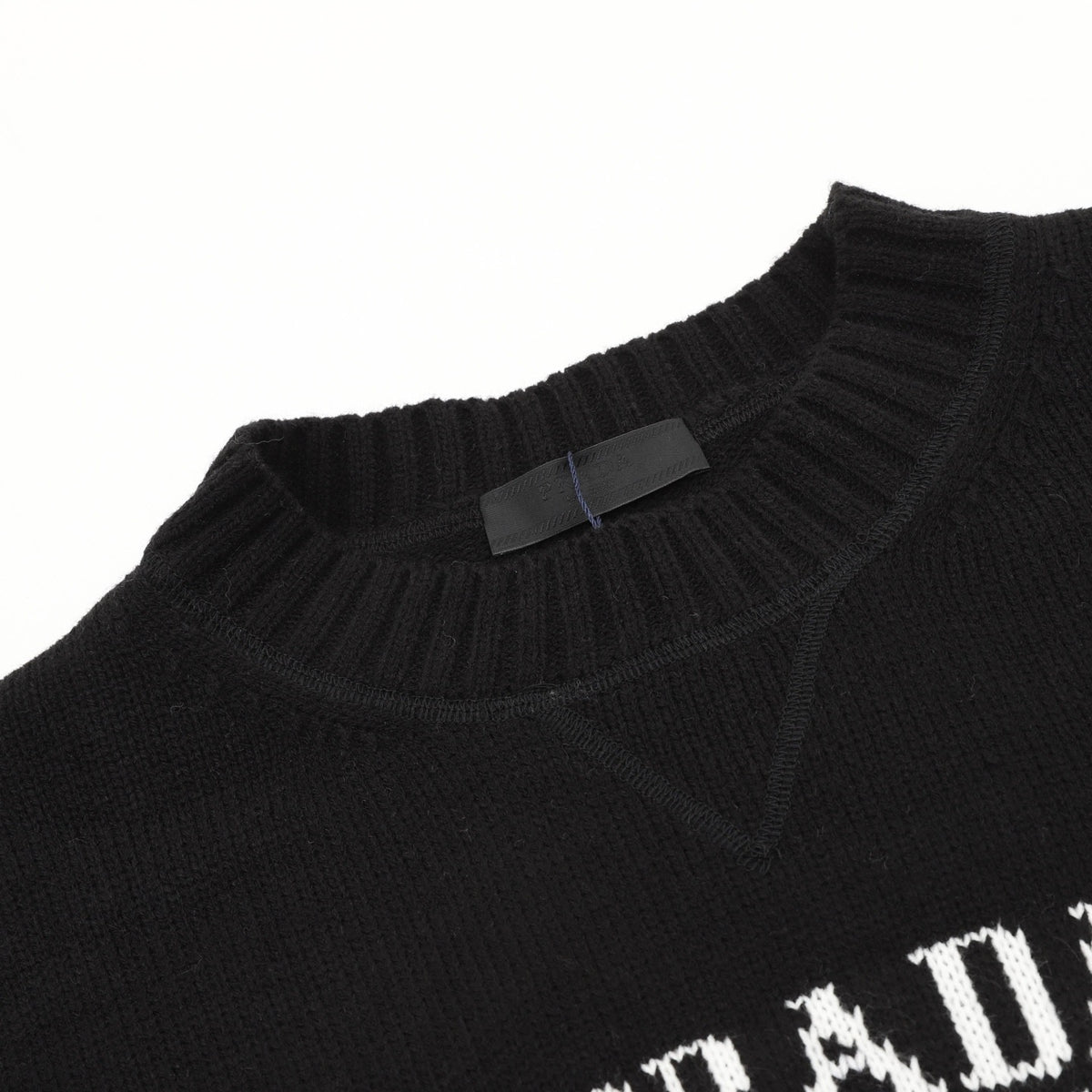 Prada Women's Men's Black Logo Graphic Crewneck Sweater