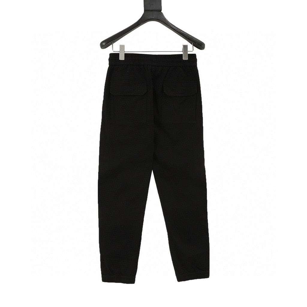 CH Trousers with Side Leather-Patch Cross Appliqué and Embroidery